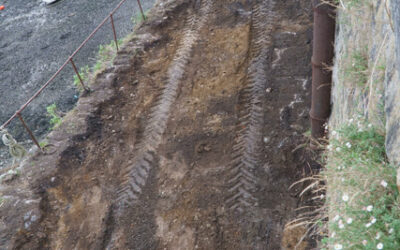 Scraping back reveals missing granite stones