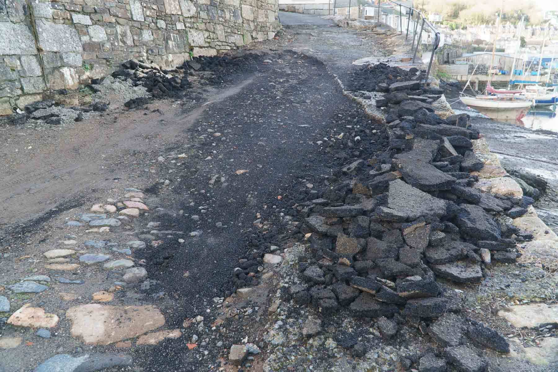 Removing the old tarmac prior to re-surfacing